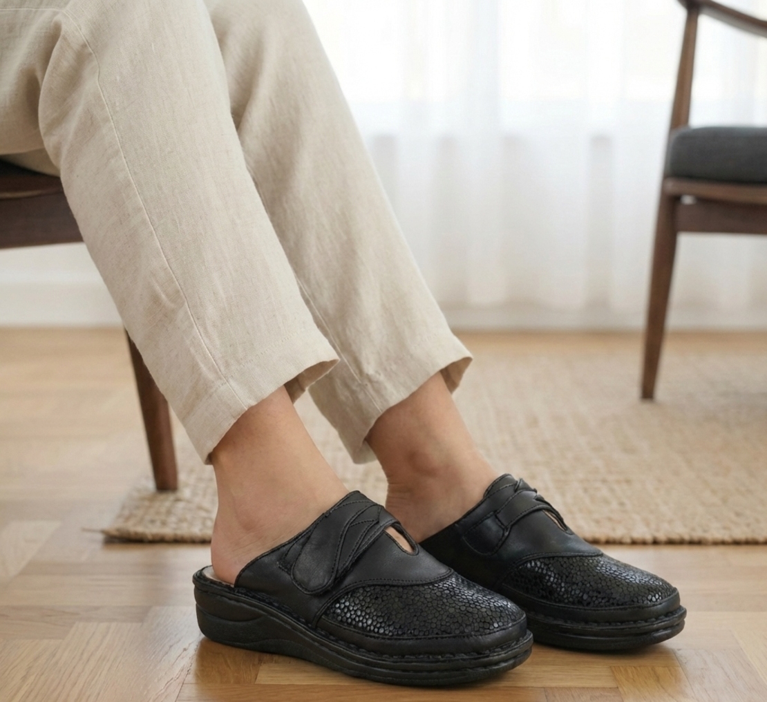 Softflex כפכף אורטופדי עם מדרס נשלף שחור 202323