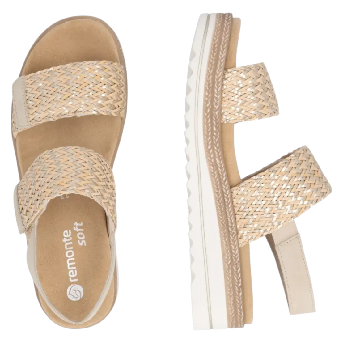 סנדל נוחות לנשים REMONTE D0Q63-90 - קל משקל עם הגבהה יציבה