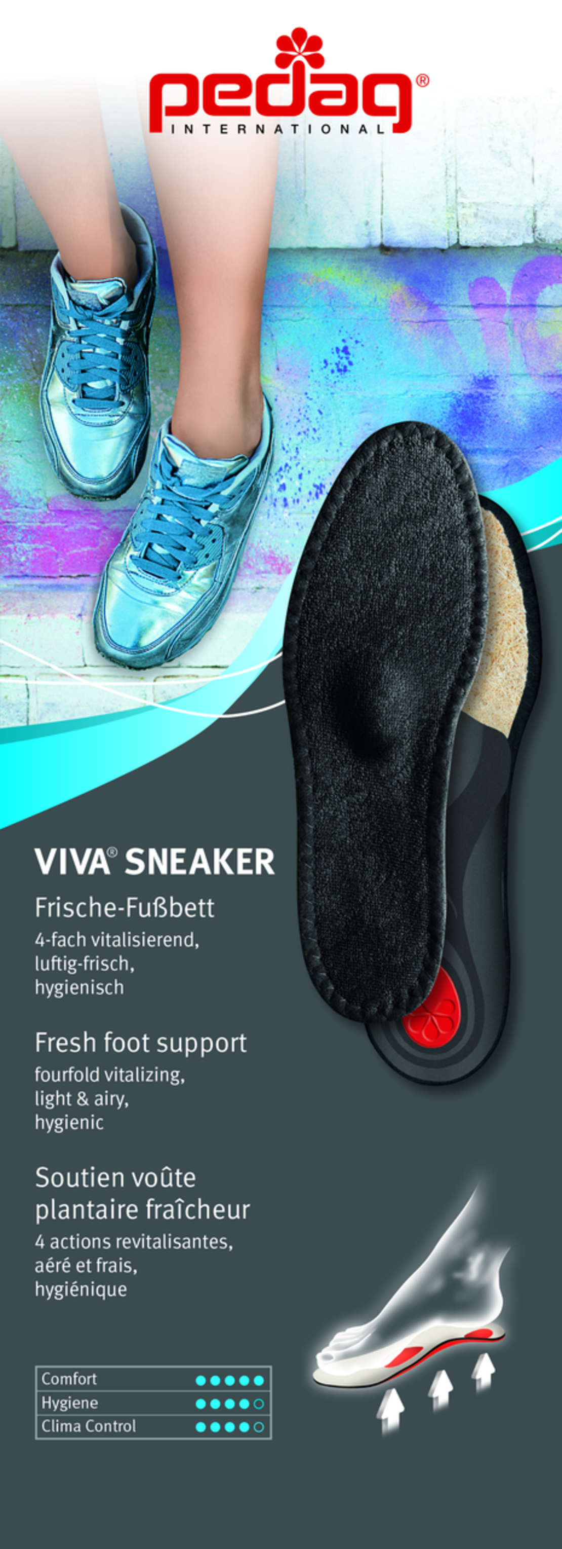 מדרס לנעליים PEDAG עם נקודת דורבן 700 VIVA SNEAKER
