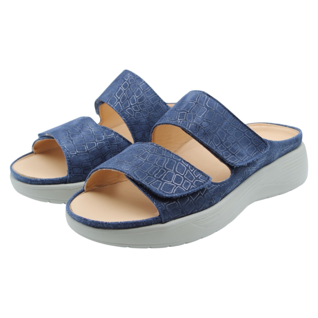 כפכף נוחות נשלף אורטופדי לנשים מעור נובוק G-Comfort S-8622 ג'ינס