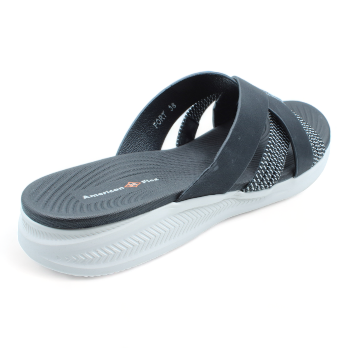 Americn Flex כפכף נוחות X נח במיוחד FORT שחור