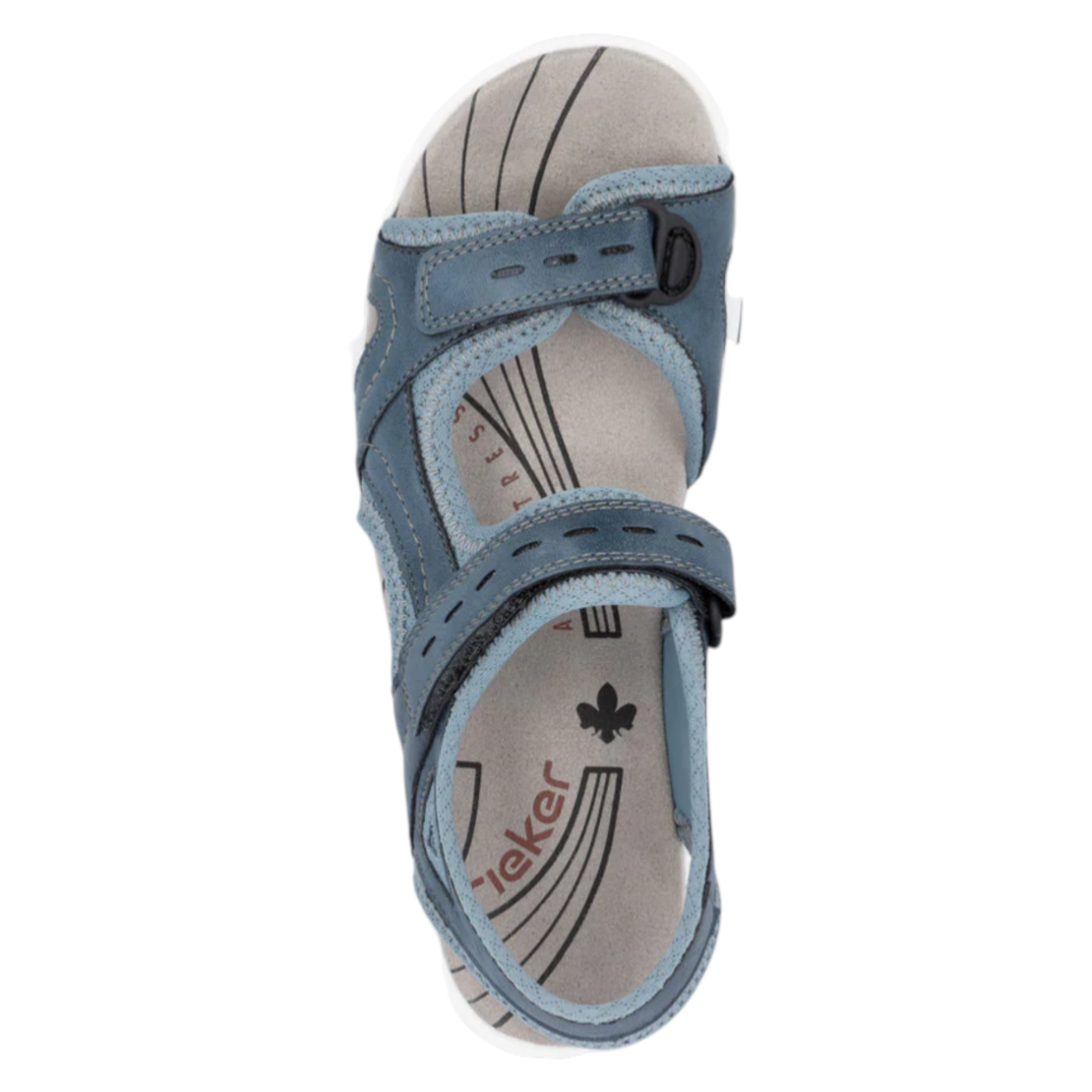 Rieker 68866-12 | סנדל נשים נוח בצבע כחול עם טכנולוגיית Antistress