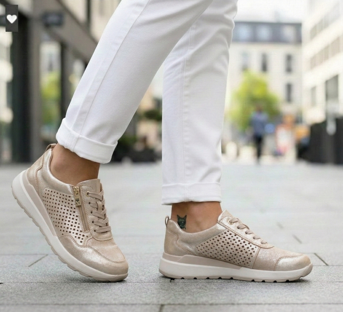 CAPRICE נעל סניקרס לנשים דגם GERTA 23764 שמפניה