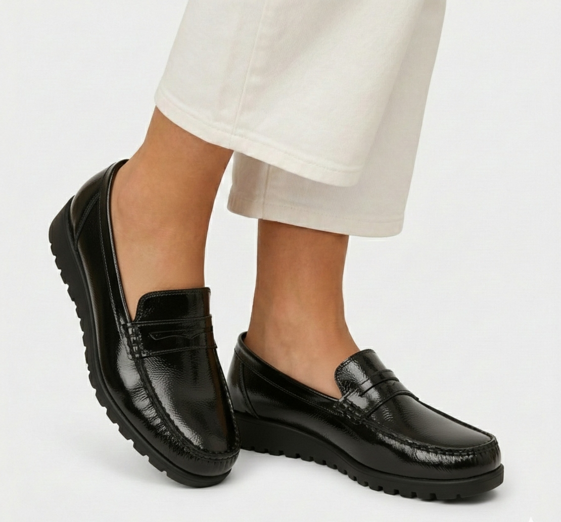 Waldlaufer מוקסין עור לק אורטופדי 549002