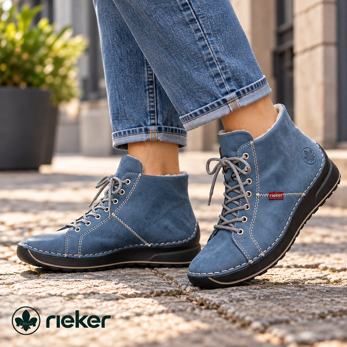 Rieker דגם שירז נעל 3/4 אופנתית ונוחה 71510-14 ג'ינס