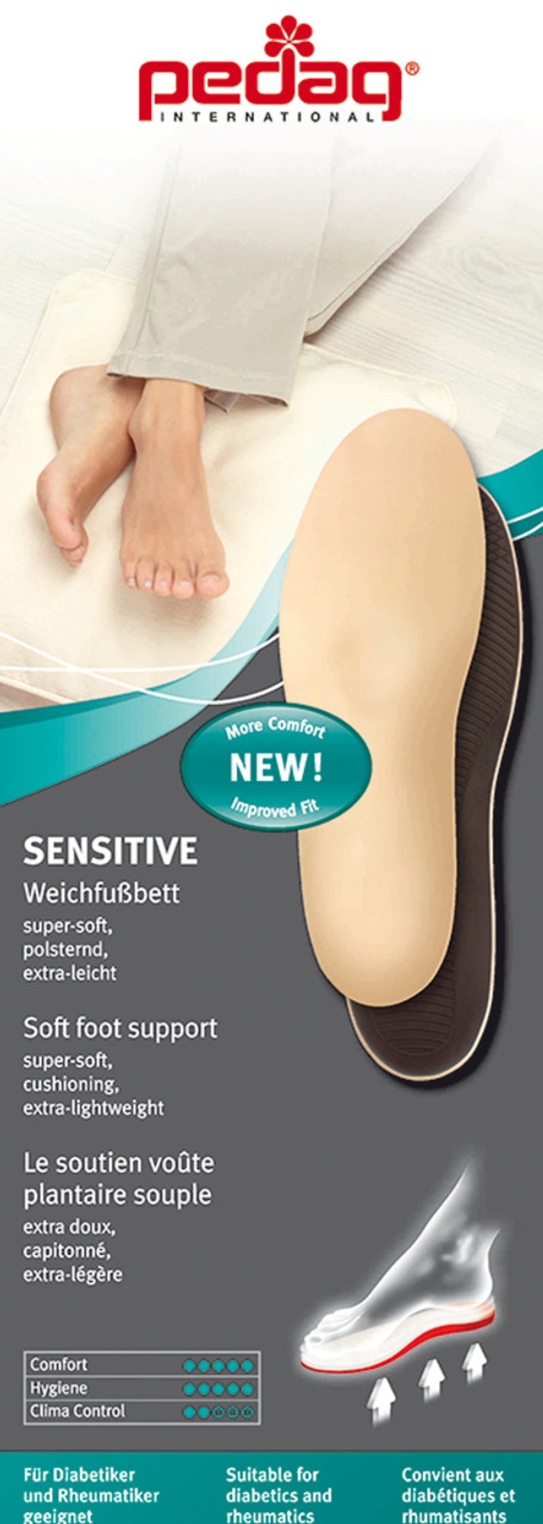 מדרס לנעליים PEDAG לחולי סוכרת Sensitive 988