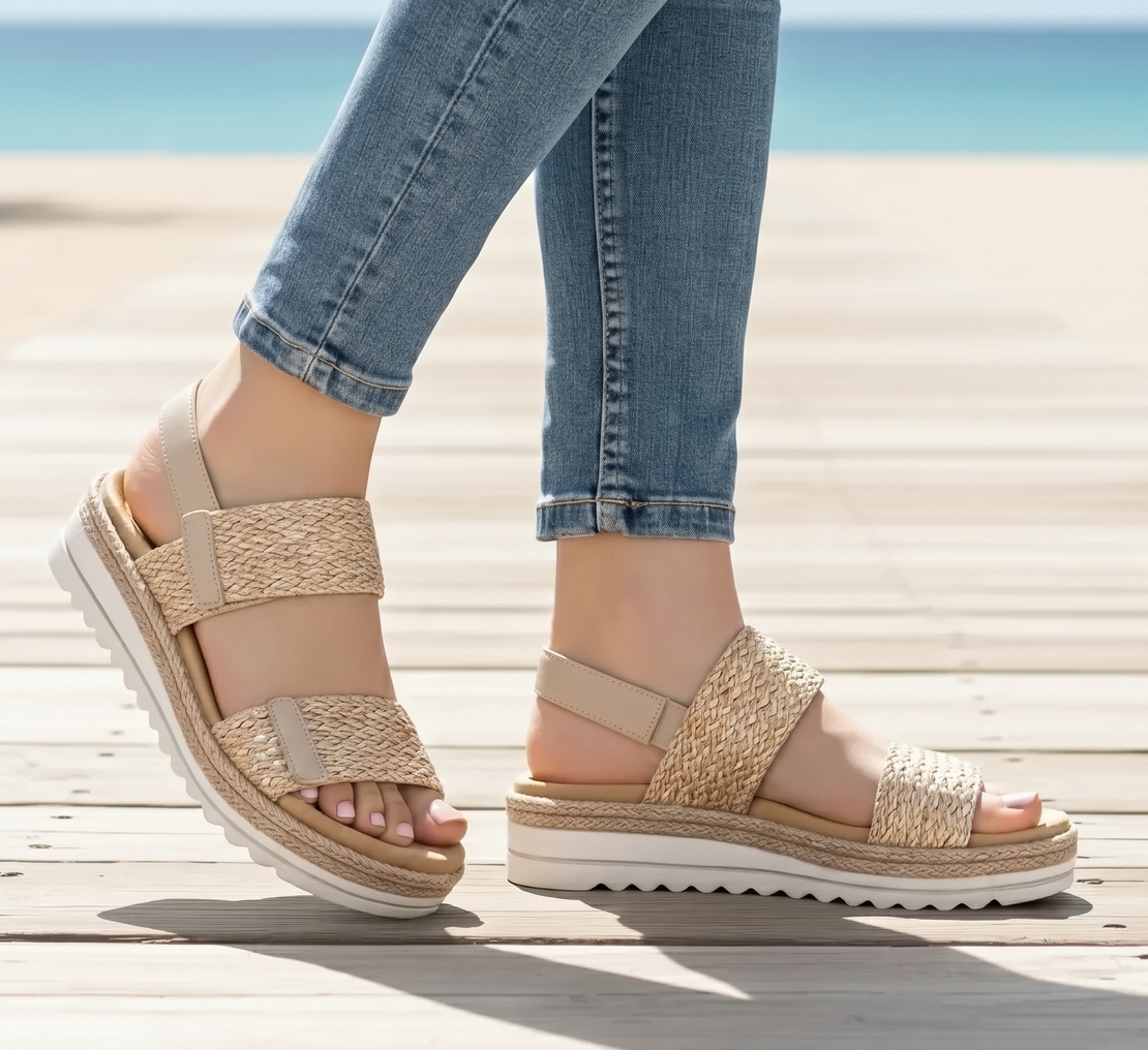 סנדל נוחות לנשים REMONTE D0Q63-90 - קל משקל עם הגבהה יציבה