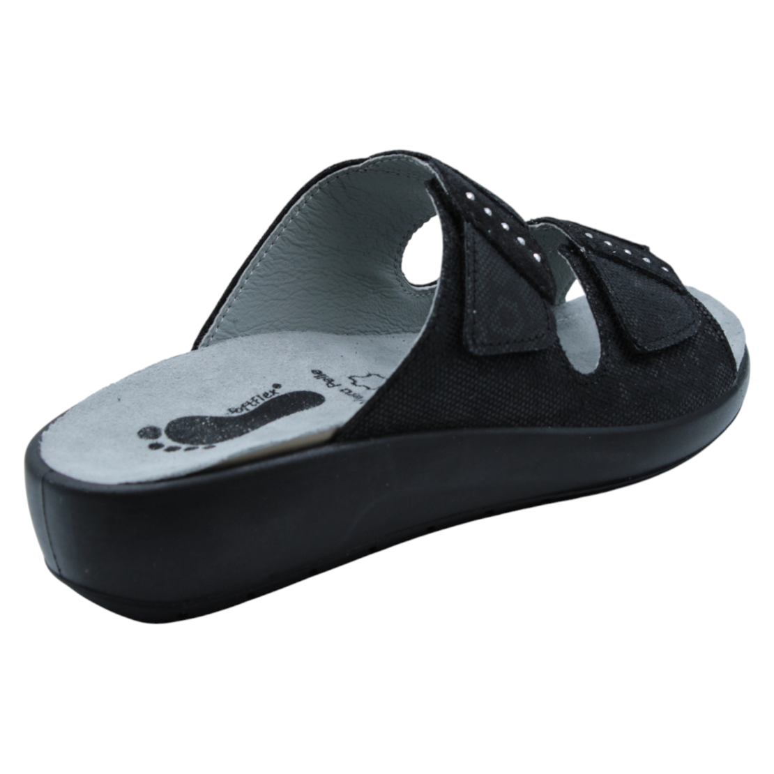 SOFTFLEX כפכף נוחות לנשים 2 סקוטשים 286 רפידה נשלפת -שחור