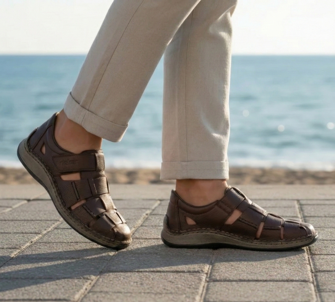 סנדל נוחות קלוע Rieker לגבר 05281-25 רפידה נשלפת תוצרת גרמניה