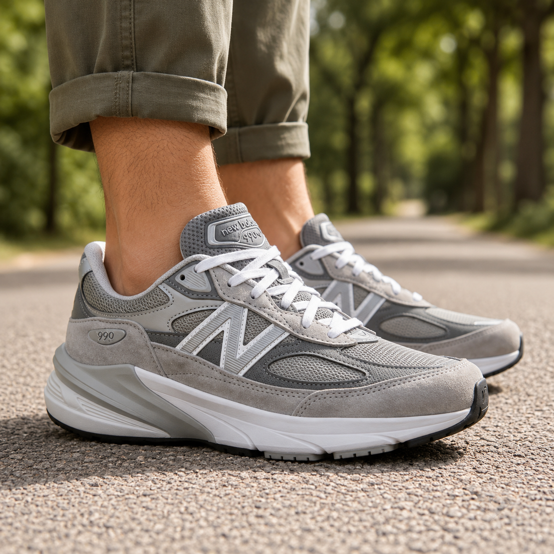 NEW BALANCE נעלי הליכה רחבות 990 V6