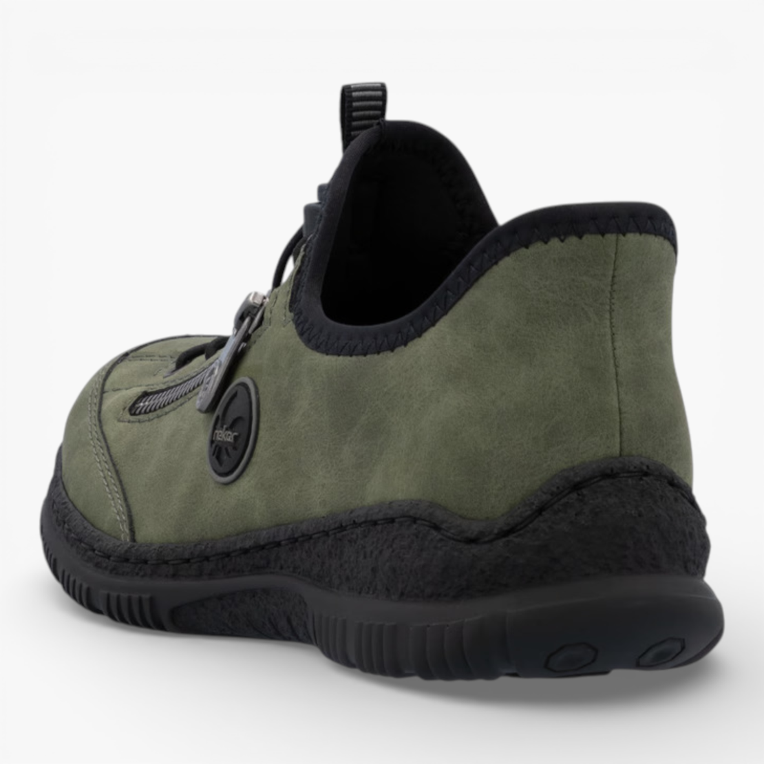 נעל הליכה Rieker עור נובוק זית N3267-54