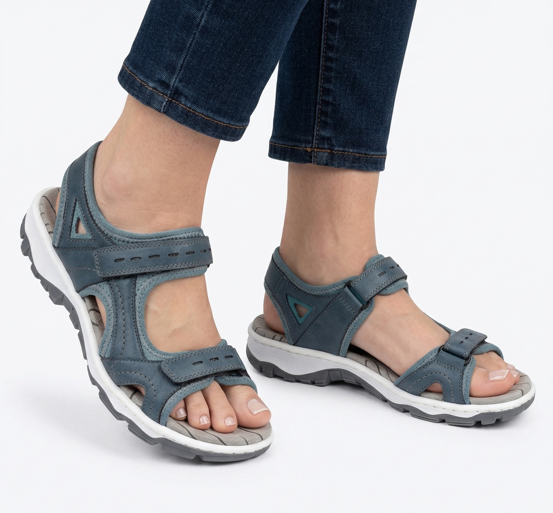 Rieker 68866-12 | סנדל נשים נוח בצבע כחול עם טכנולוגיית Antistress