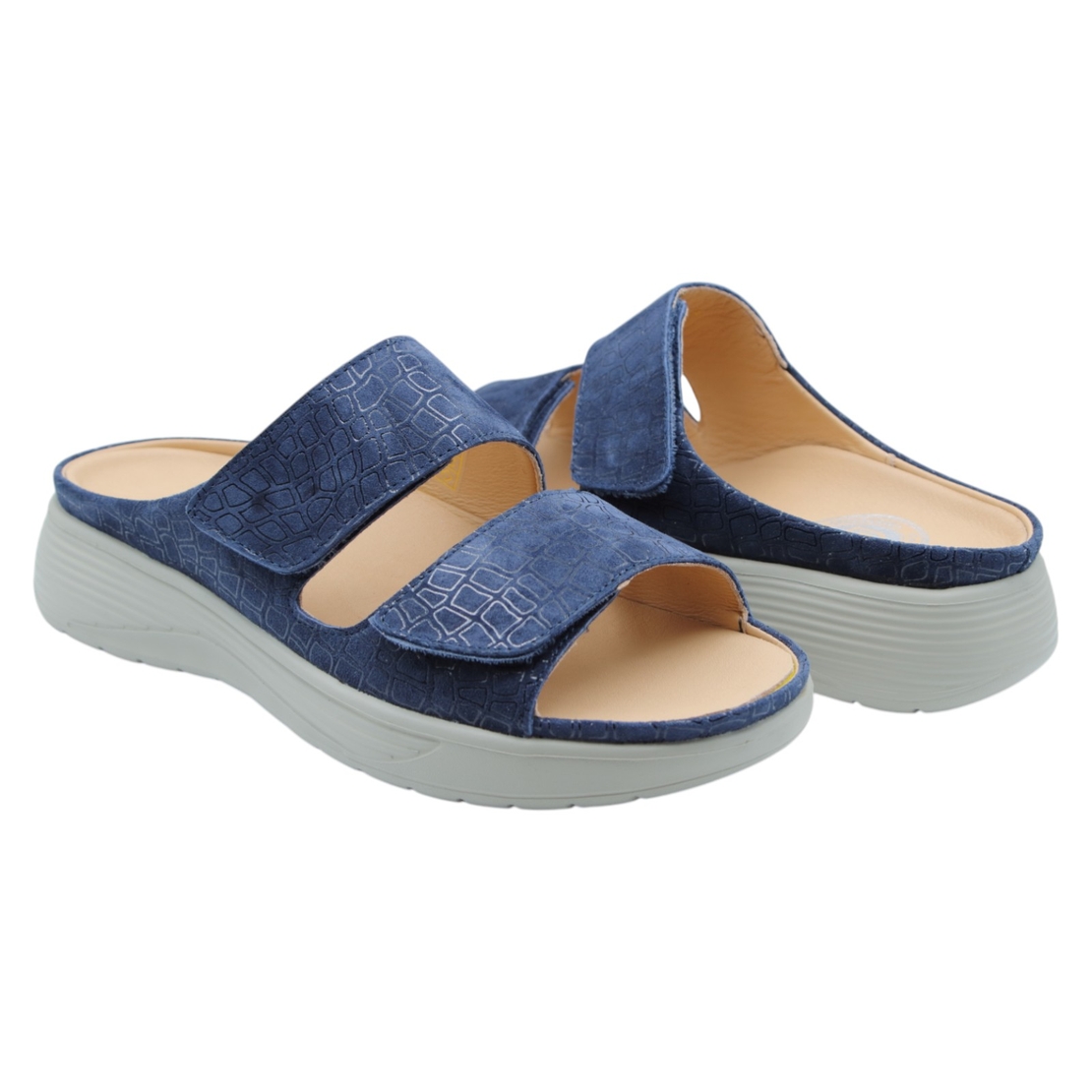 כפכף נוחות נשלף אורטופדי לנשים מעור נובוק G-Comfort S-8622 ג'ינס