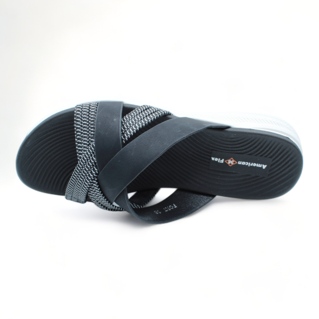 Americn Flex כפכף נוחות X נח במיוחד FORT שחור