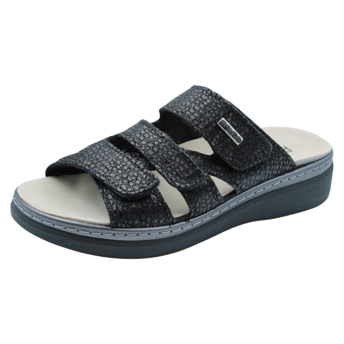 ROHDE כפכף נוחות 3 סקוטשים מדרס נשלף  5221-90 שחור