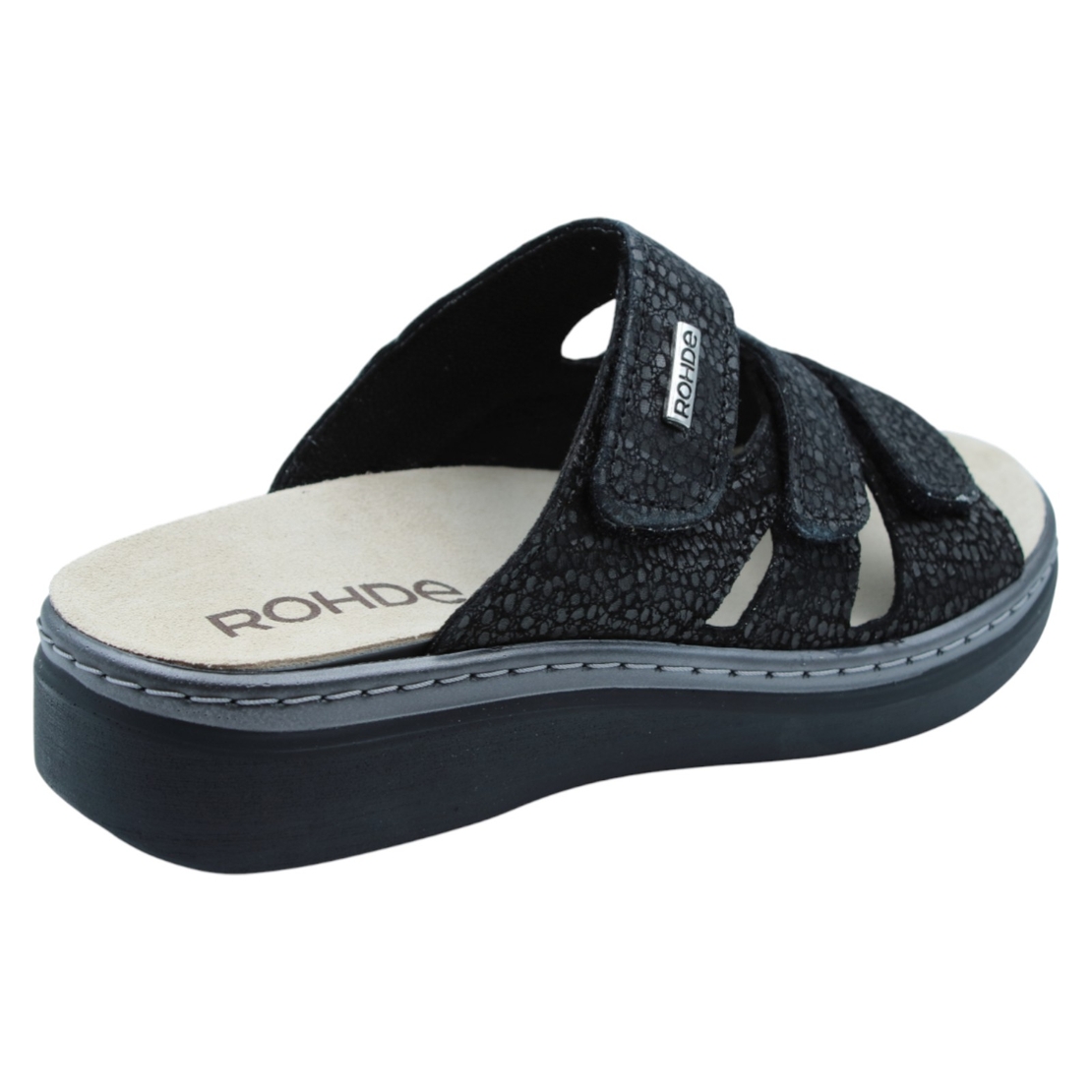 ROHDE כפכף נוחות 3 סקוטשים מדרס נשלף  5221-90 שחור