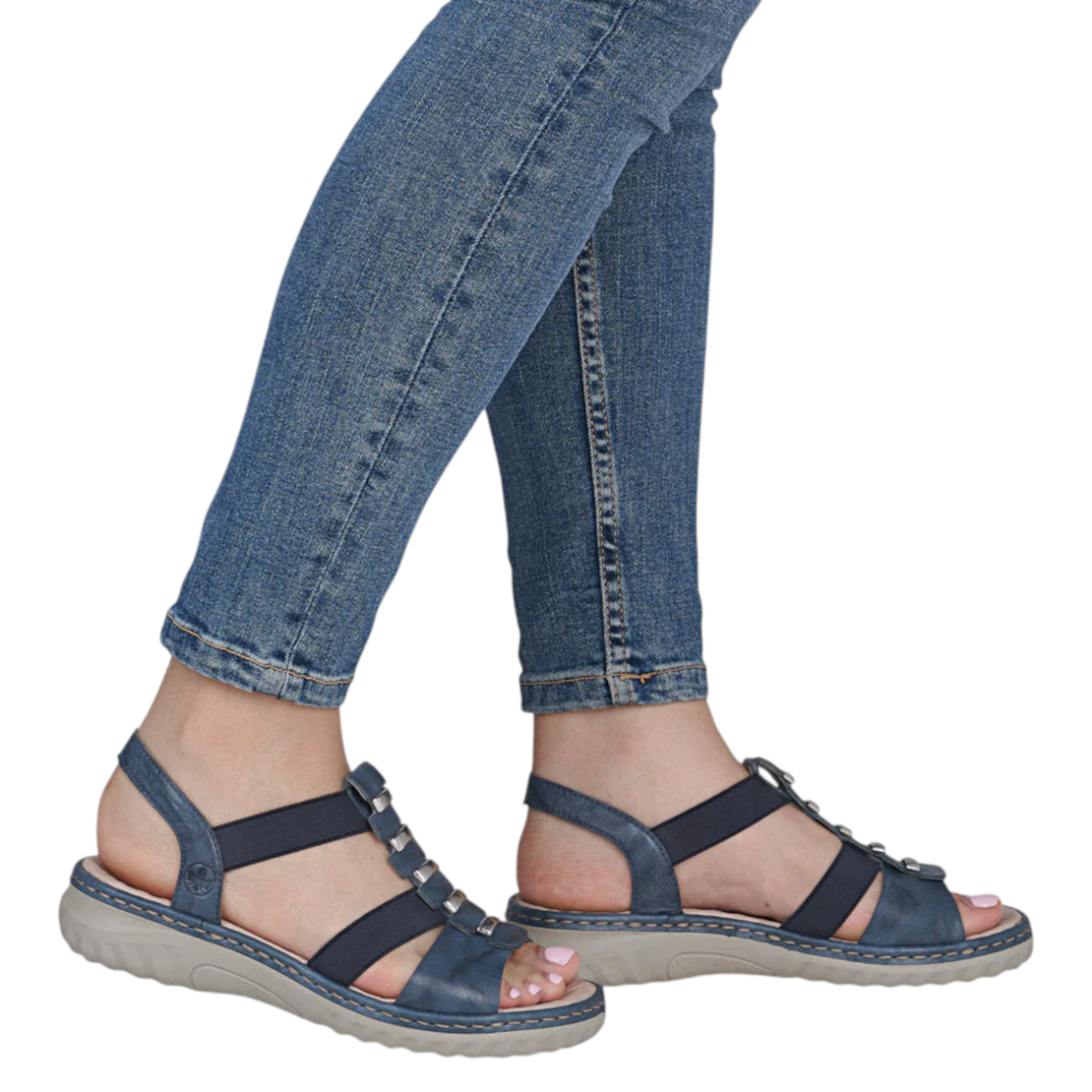 RIEKER 60452-12 – סנדל נשים כחול קליל עם נוחות שמרגישים כל היום