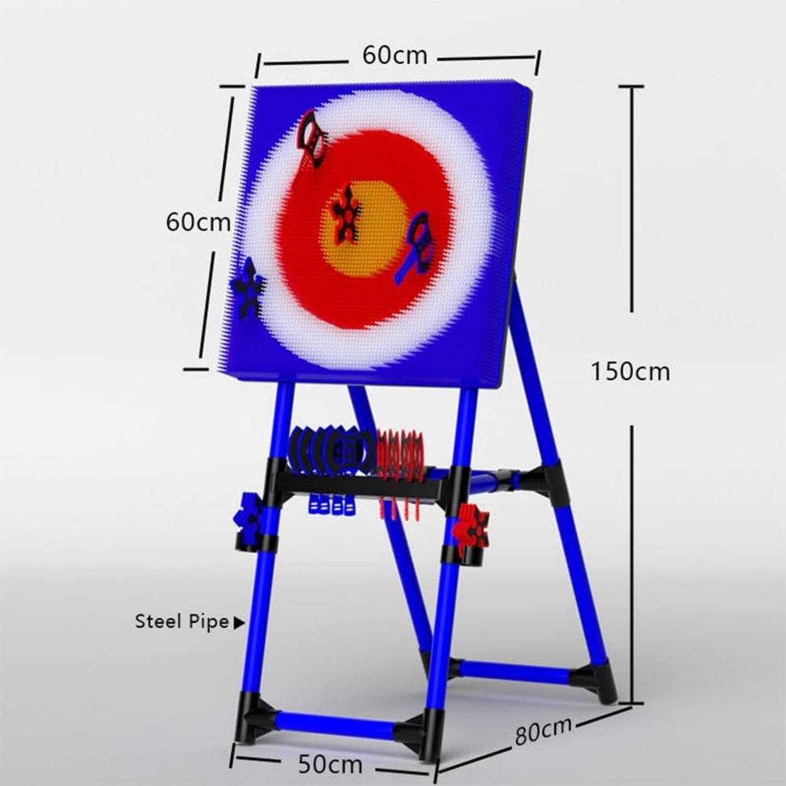 סט קליעה “Target Pro” – לוח מטרה גדול עם גרזנים וכוכבי קליעה