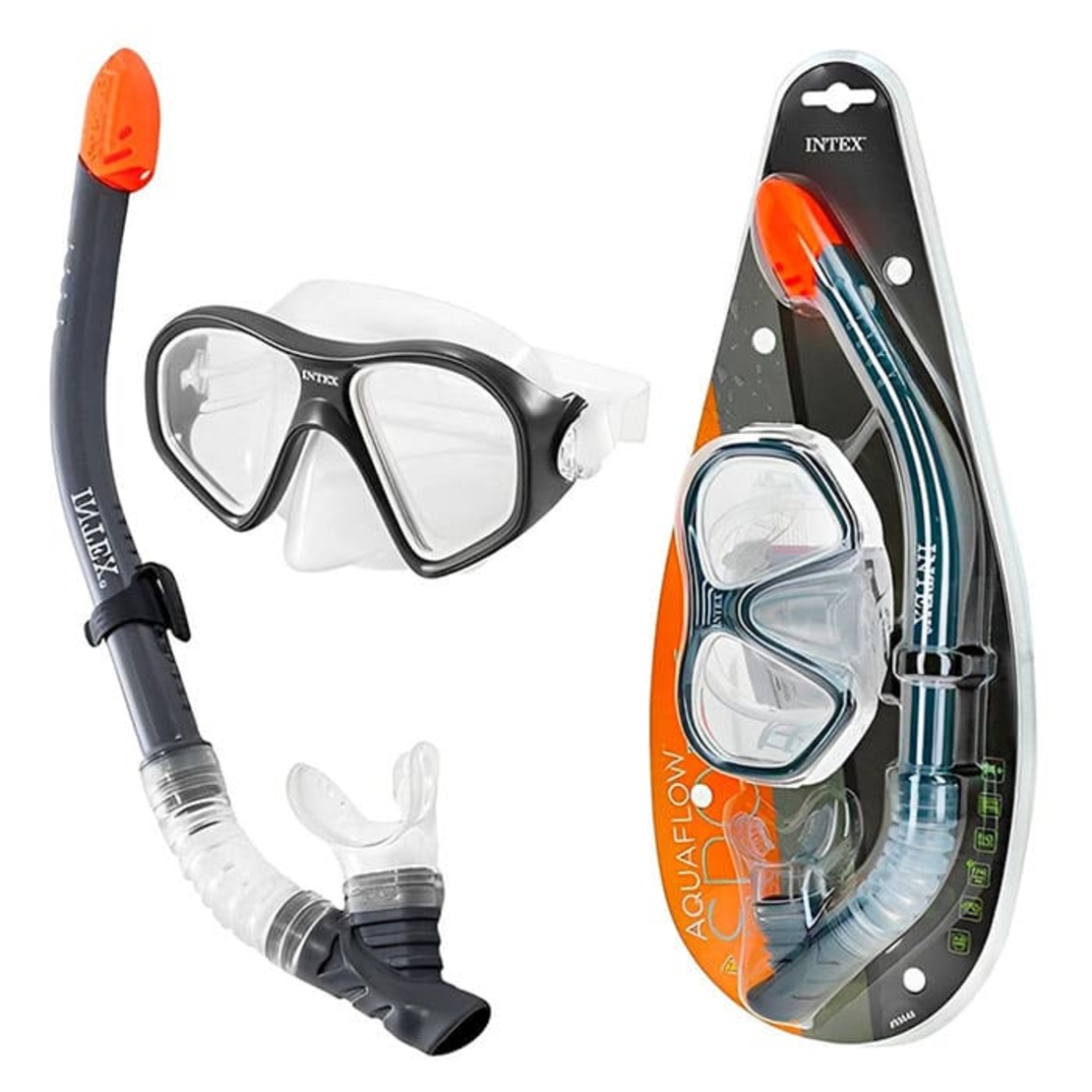 סט צלילה מקצועי INTEX בצבע שחור