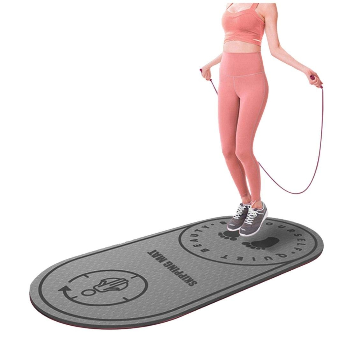 משטח דילוג וכושר TPE - בעובי 6 ס״מ  שחור (אליפסה)