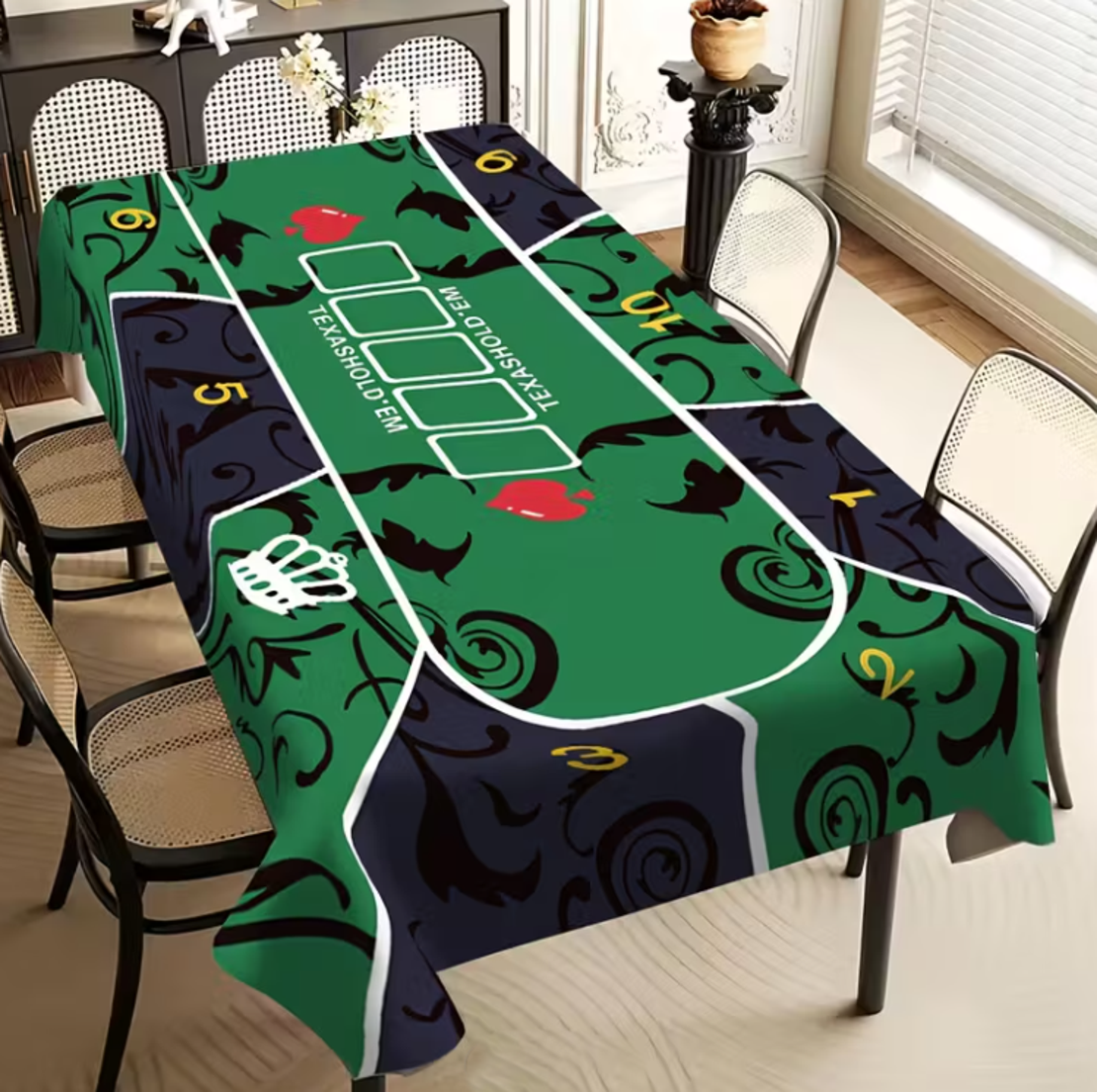 מפת פוקר ירוקה – Texas Hold’em | כיסוי מקצועי לשולחן