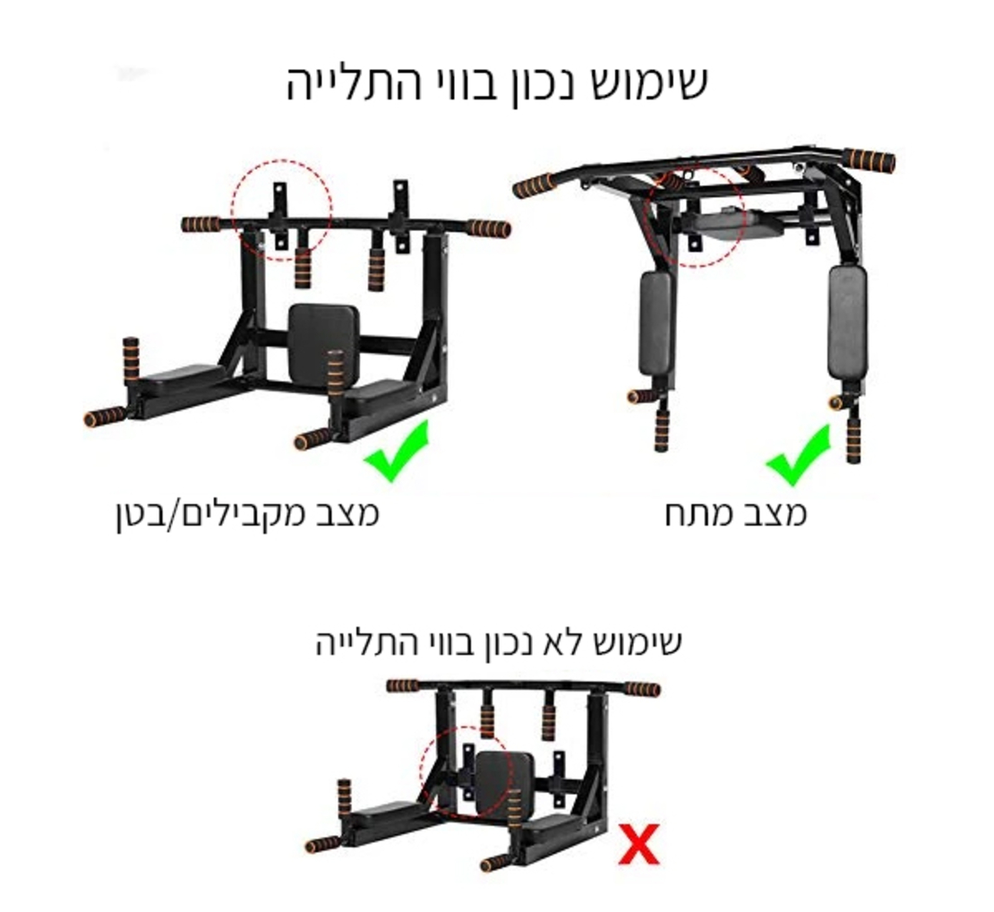 מתקן מתח מקבילים לקיר THE WALL FITNESS PRO