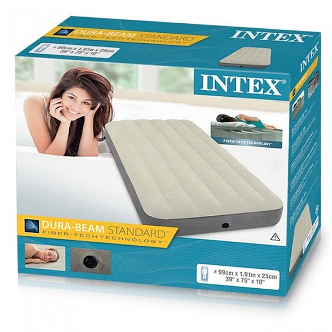 מזרון מתנפח ליחיד INTEX DURA-BEAM דגם 64101