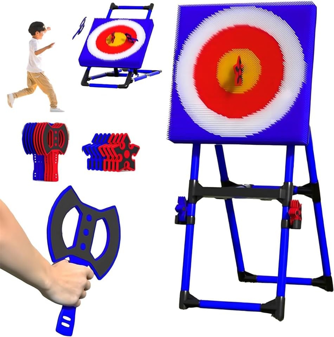 סט קליעה “Target Pro” – לוח מטרה גדול עם גרזנים וכוכבי קליעה