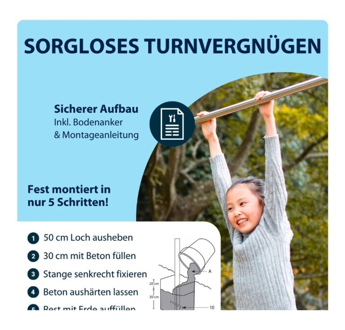 בר התעמלות אופקי כפול HUDORA – מתקן מתח כפול לחצר