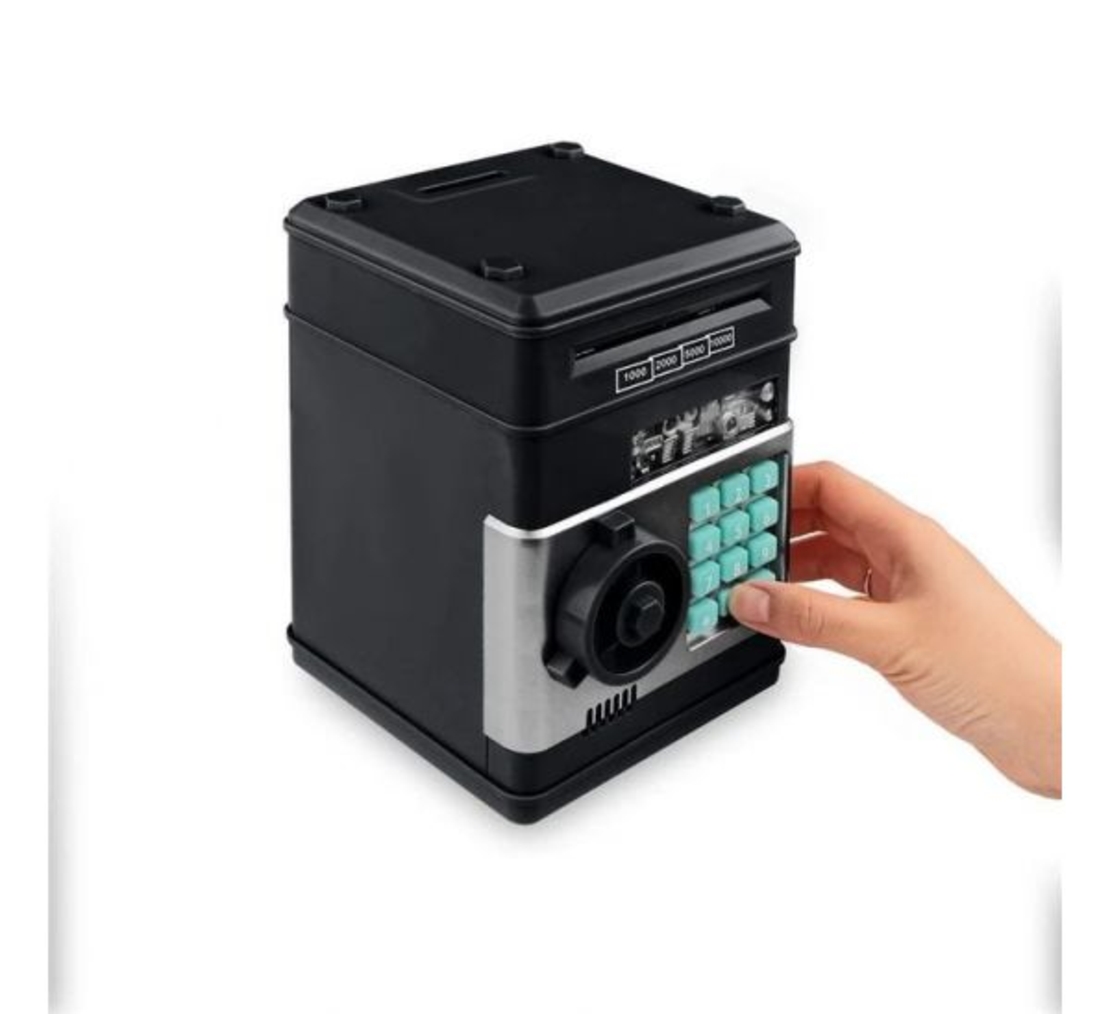 כספת בנקט לילדים – קופת חיסכון דיגיטלית עם קוד סודי ומשיכת שטרות אוטומטית!