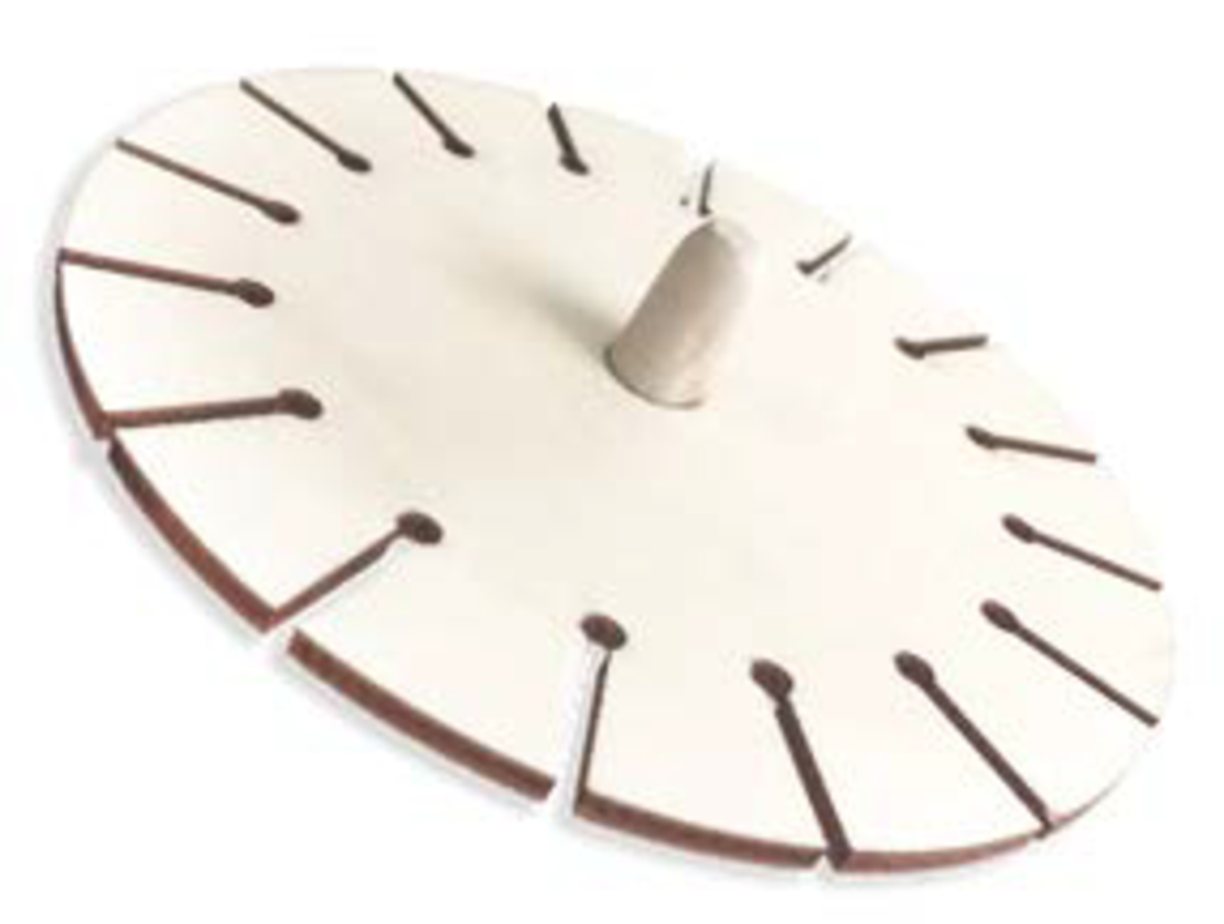 סביבון עץ שטוח דגם רקום 10 יח'