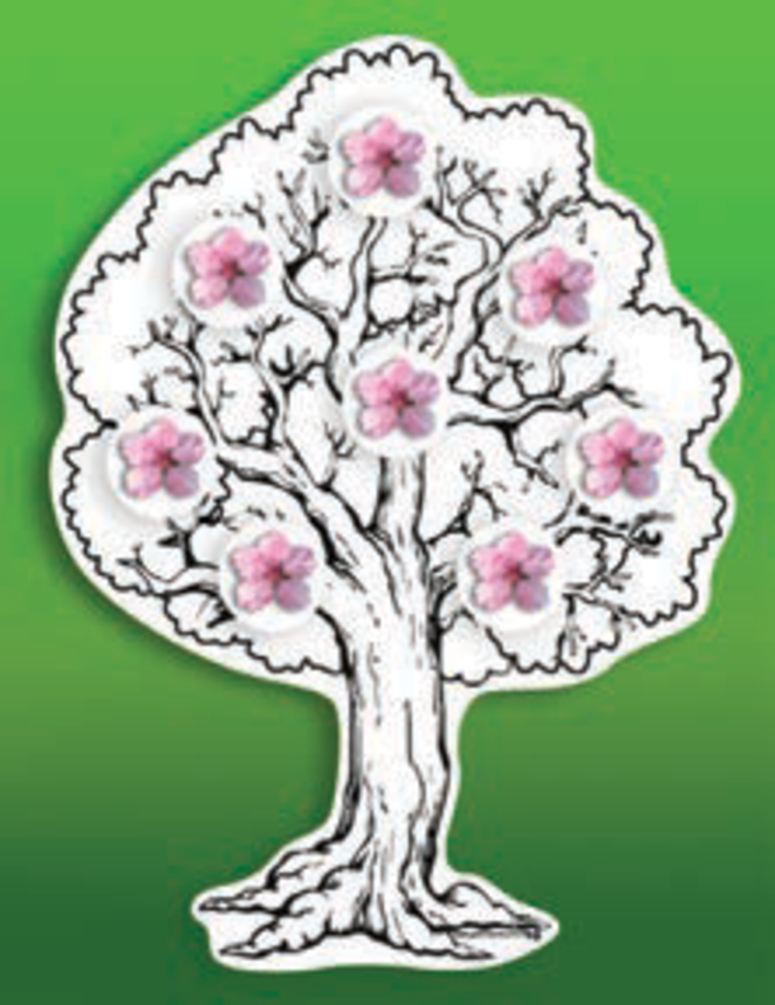 יצירה עץ עם מדבקות שקדיה 1/36