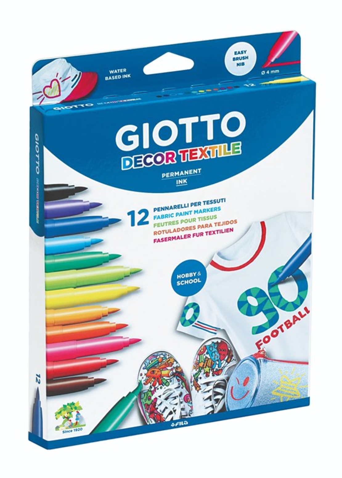 צבעי בד 12 GIOTTO TEXTILE