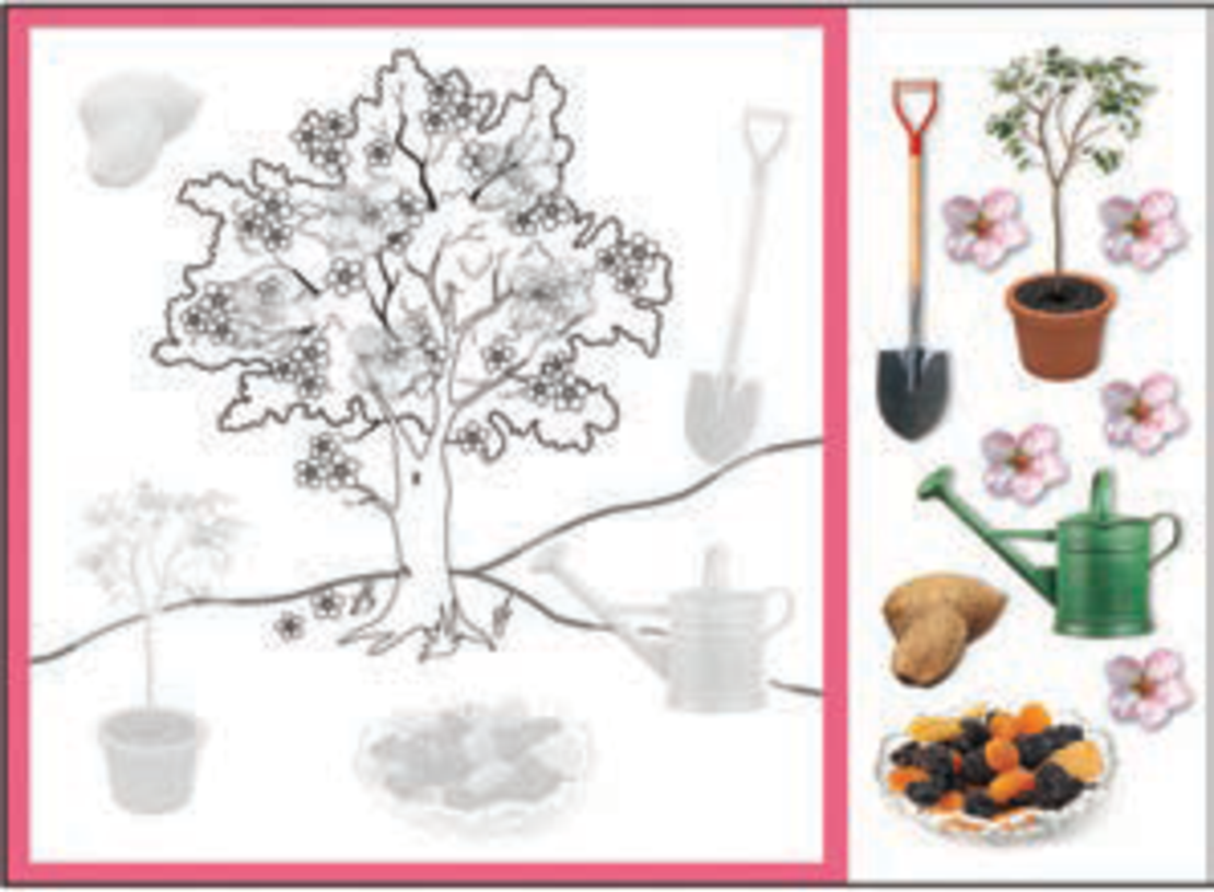 יצירה סמלי טו בשבט עם גזירות 1/36