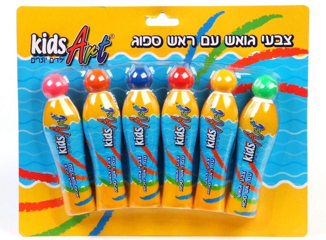 צבעי גואש עם ראש ספוג