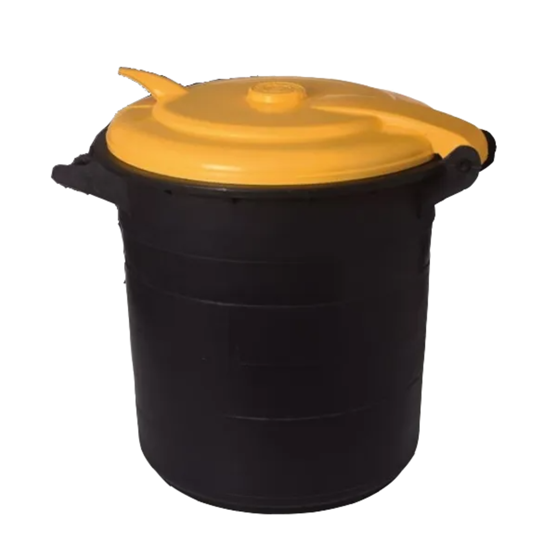 פח שחור עם מכסה צהוב 75 ליטר