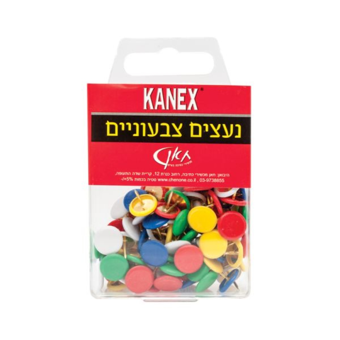 KANEX נעצים צבעוני מצופה 100 יח'