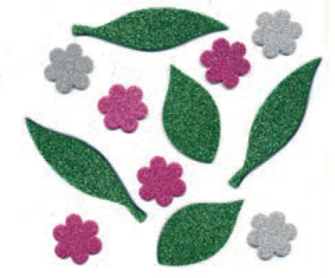 גזירות סול עלים ופרחים נוצץ