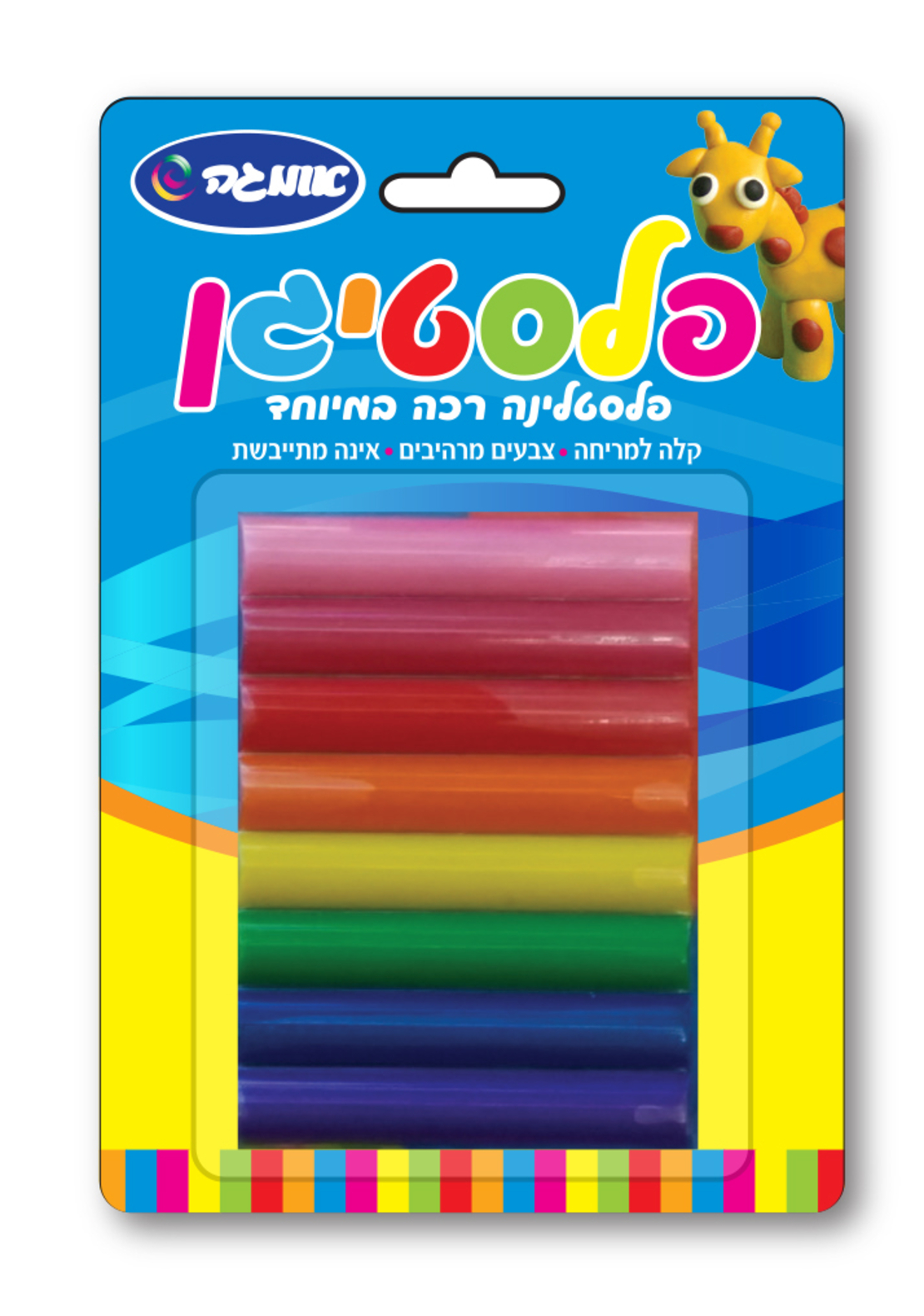 פלסטלינה פלסטיגן 8 צבעים 160 גרם