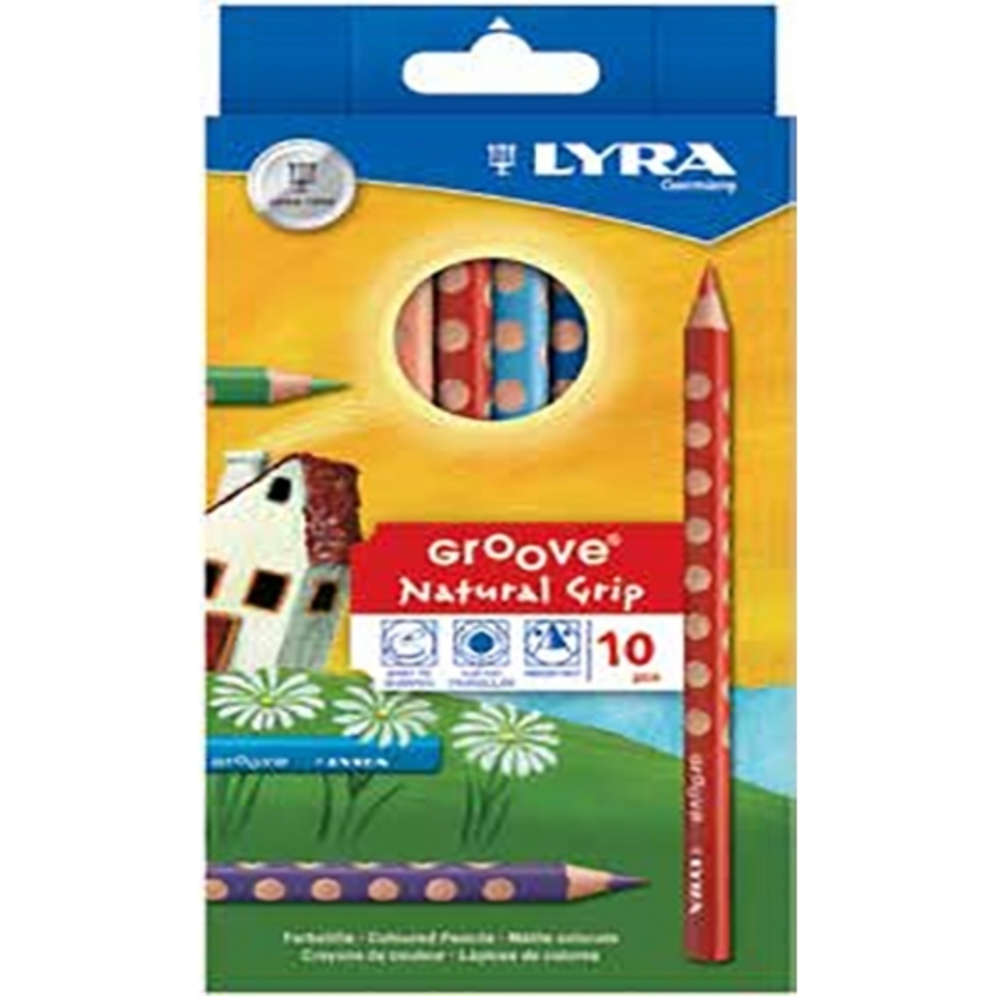 עפרונות צבעוניים עבים גרוב 10 יח'