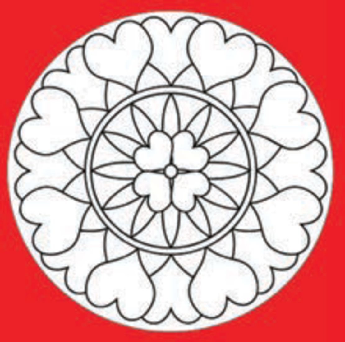 מנדלה לצביעה לבבות 1/36