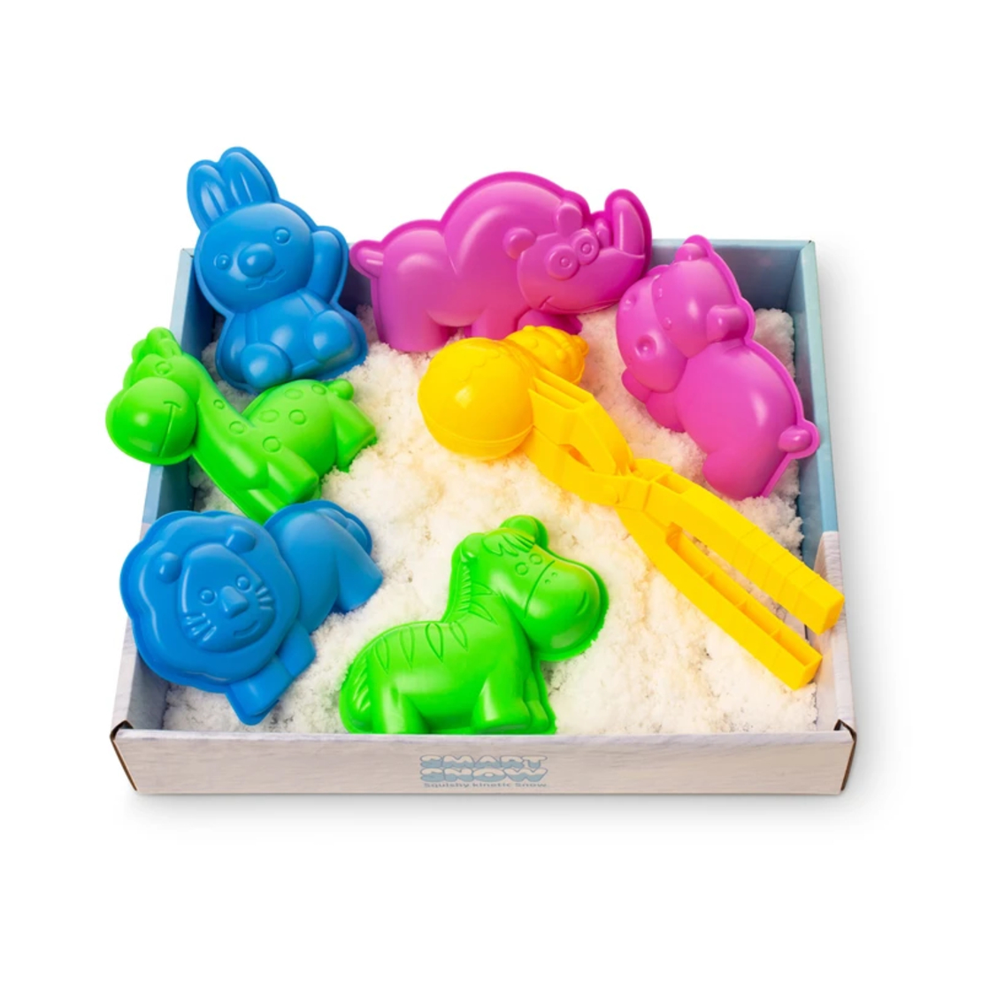 משחק סנסורי בשלג + 6 תבניות + מלחציים איש שלג