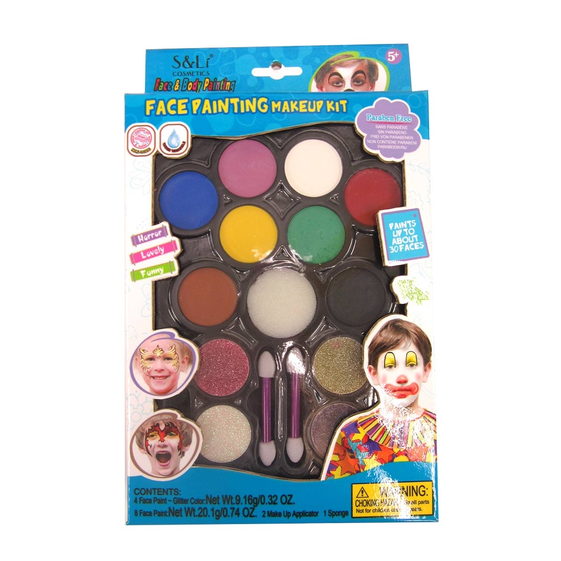 איפור פנים וגוף 12 גוונים