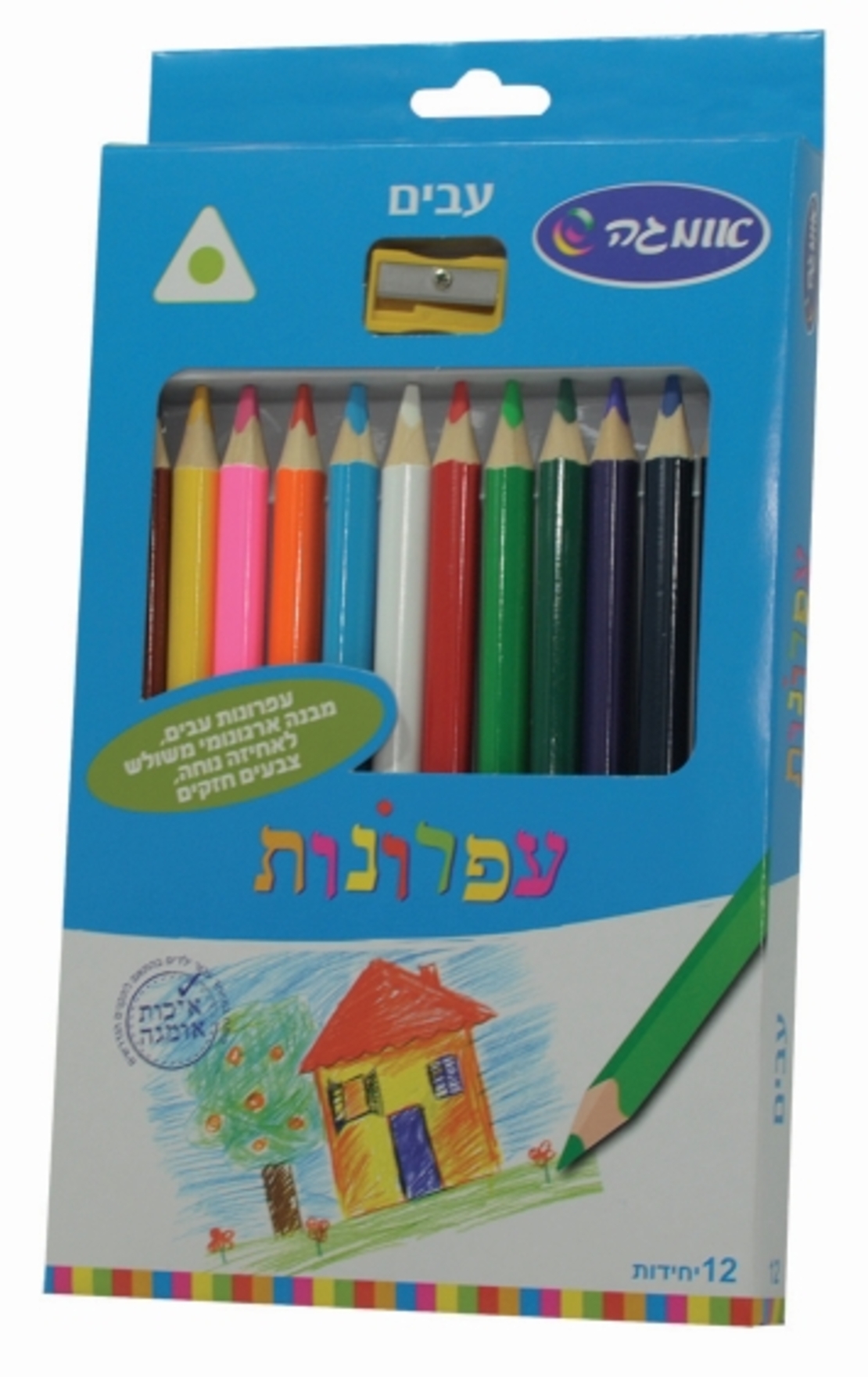 עפרונות צבעוניים משולשים עבים