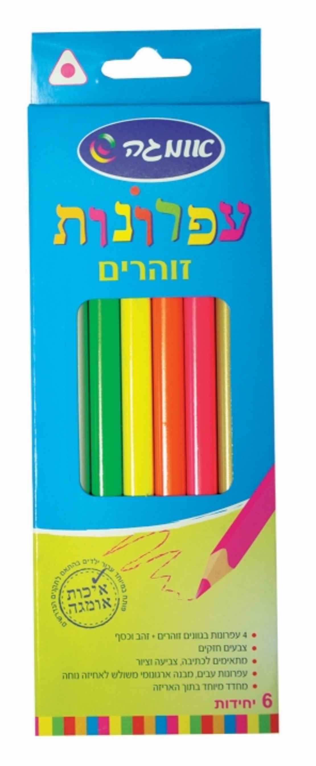 עפרונות זוהרים משולשים עבים 6