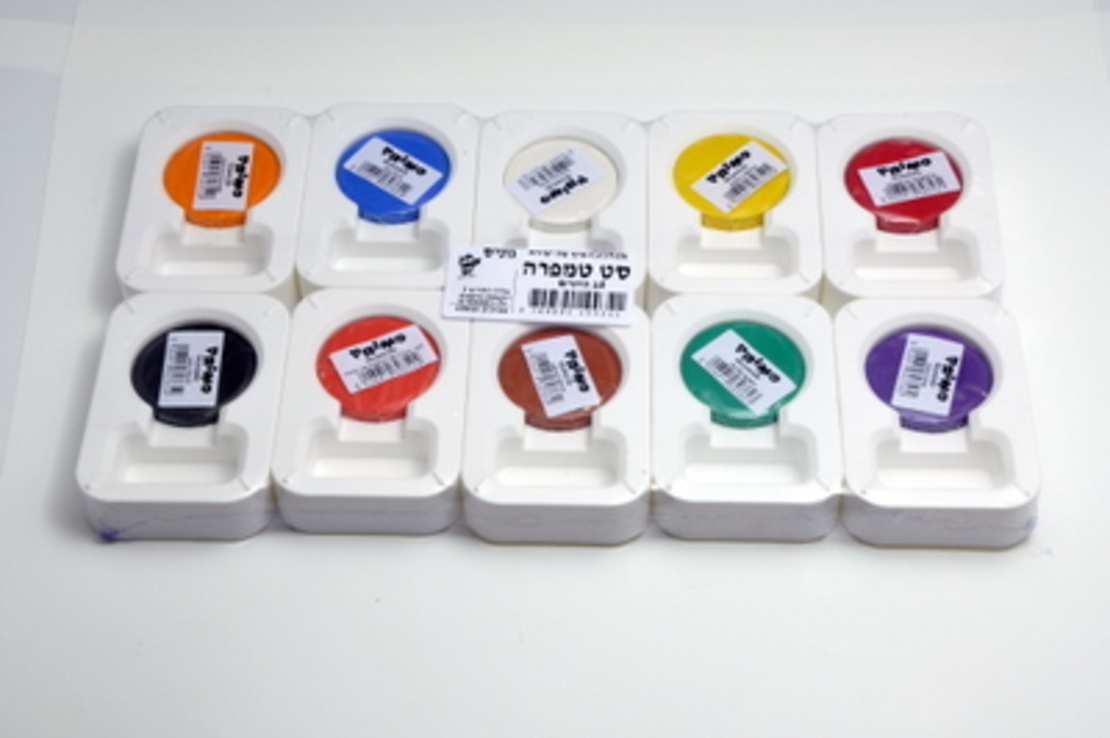 סט צבע מוצק טמפרה 10 יח' ובתים