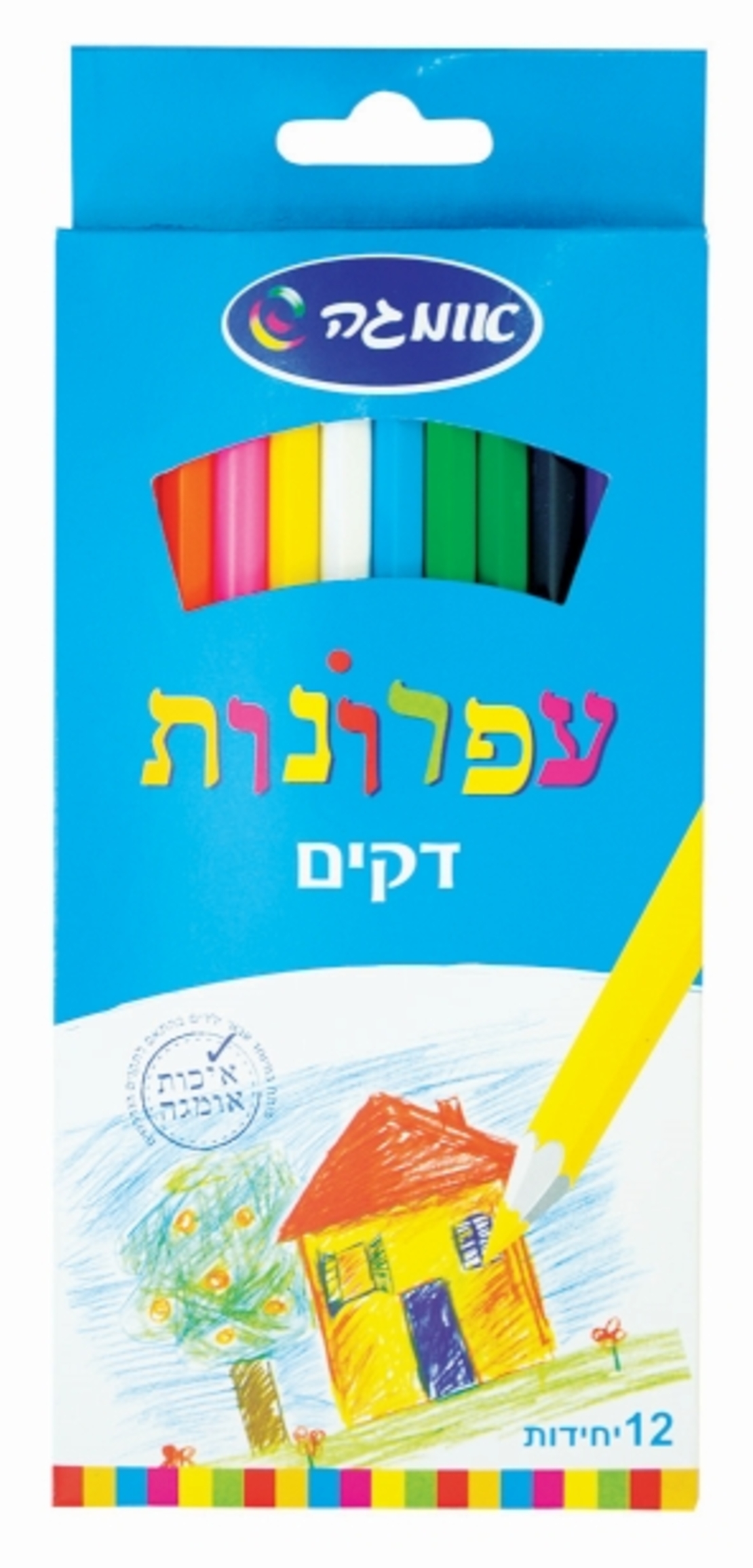 עפרונות צבעוניים דקים 12