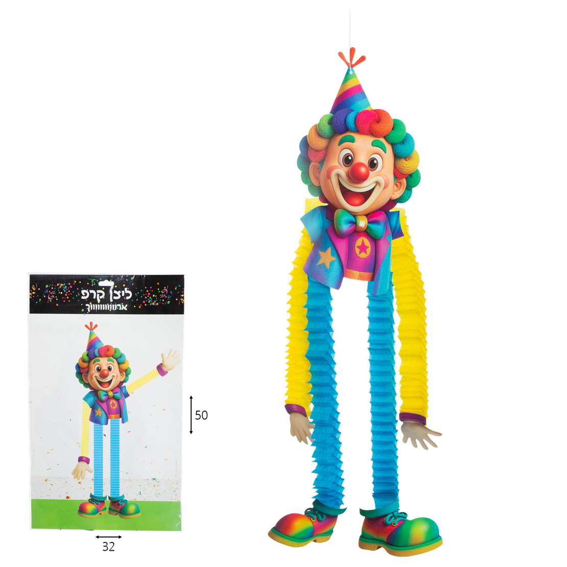 קישוט לתליה ליצן קרפ ארוך