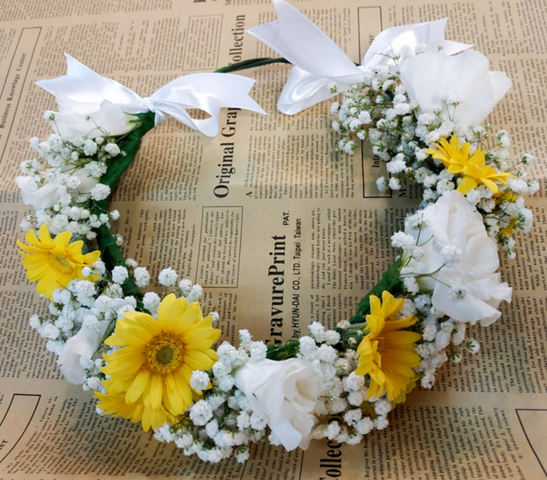 Yellow and White Flower Crown