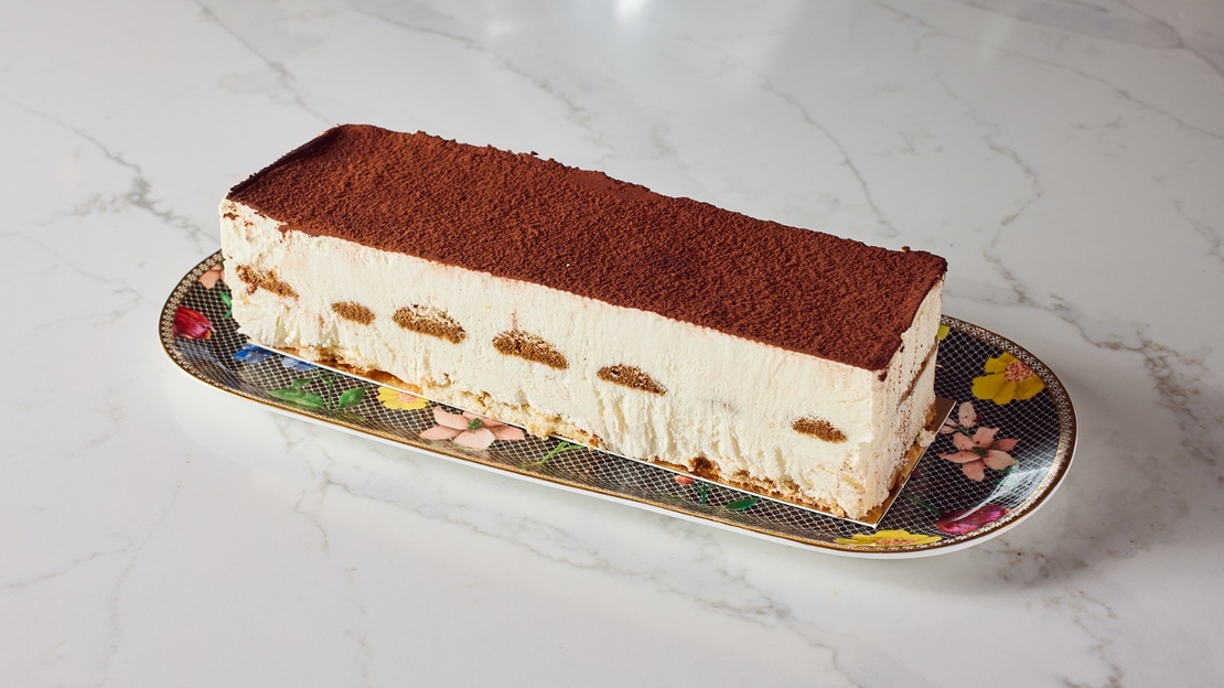 Tiramisu stripe cake